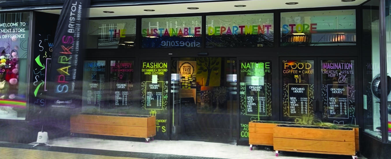 The front window and entrance of Sparks, Bristol